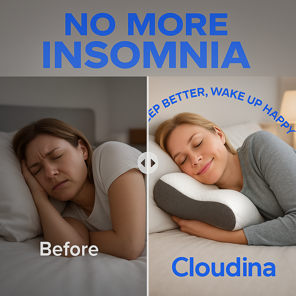 Cloudina Pillow 2.0 – Ergonomic Memory Foam for Deep, Pain-Free Sleep