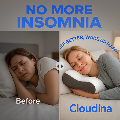 Cloudina Pillow 2.0 – Ergonomic Memory Foam for Deep, Pain-Free Sleep